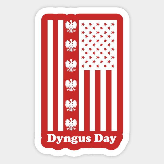 Dyngus Day American Flag Sticker by PodDesignShop